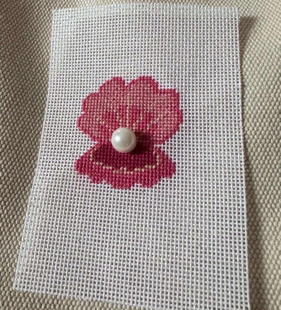 Clam shell needlepoint canvas